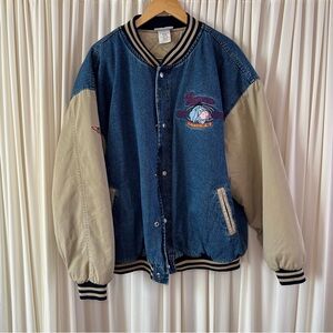 Rare 90S Vintage Disneyland Winnie The Pooh Eeyore Embroidery Denim Stadium Y2K